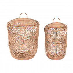 Basket spelset DKD Home Decor Natuurlijk Lichtbruin Tropisch 45 x 45 x 57 cm