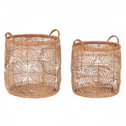 Basket spelset DKD Home Decor Natuurlijk Lichtbruin Tropisch 40 x 40 x 47 cm