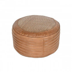 Cuscino Home ESPRIT Da terreno Marrone Cammello Rattan 50 x 50 x 30 cm