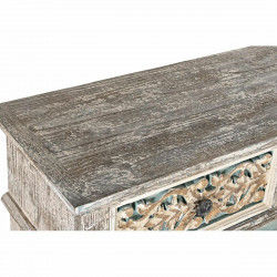 Cassettiera DKD Home Decor Bianco Turchese Legno Orientale 99 x 38 x 91 cm