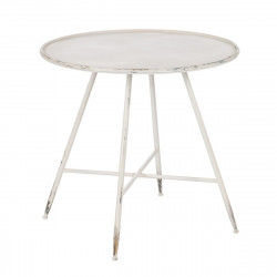 Small Side Table Cream Iron 80 x 80 x 75 cm