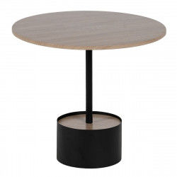 Mesa de Centro Negro Natural Hierro Madera MDF 50 x 50 x 45 cm