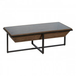 Mesa de Centro Negro Natural Hierro Madera de abeto 120 x 60 x 43,5 cm