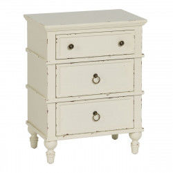 Comodino Bianco Legno di abete DMF 51 x 32 x 66 cm