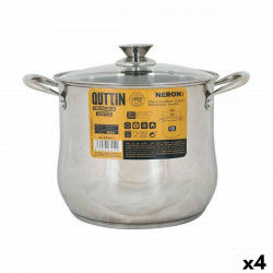 Casserole avec couvercle en verre Quttin New Neron Acier 25,7 x 21,5 cm (4...