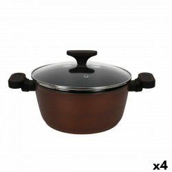 Casserole with glass lid Quttin Sahara Toughened aluminium Brown 42 x 29 x...