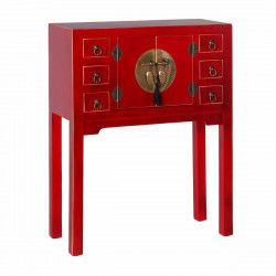 Consola ORIENTE Hierro Madera MDF Rojo Dorado 63 x 26 x 80 cm