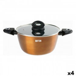 Kookpot met Deksel Quttin Foodie Koper 24,8 x 11,5 x 40 cm (4 Stuks)