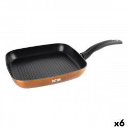 Poêle à Grilller Quttin Foodie Cuivre 28,5 x 48 cm (6 Unités)