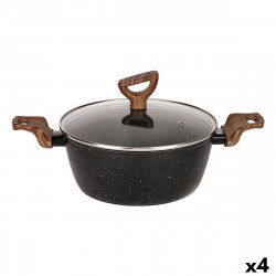 Casserole with lid Quttin Ecological Black Toughened aluminium 25 x 40 cm (4...