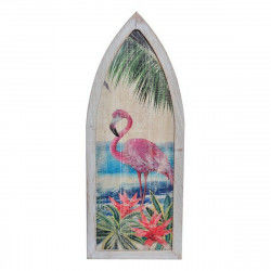 Decorazione da Parete DKD Home Decor Legno Fenicottero rosa Tropicale