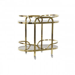 Carro Multiusos DKD Home Decor Cristal Dorado Acero (85 x 46.5 x 80.5 cm)