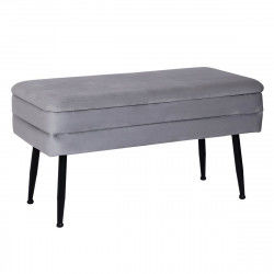 Pie de cama Versa Gris claro Metal Poliéster Pino Madera MDF (42 x 37,5 x...