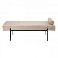 Chaise Longue 140 x 59 x 42 cm Beige Metall Holz