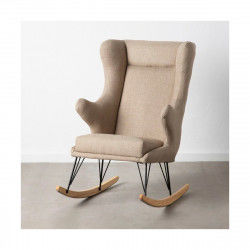 Fauteuil à Bascule 70 x 91 x 109 cm Tissu Synthétique Bois Taupe