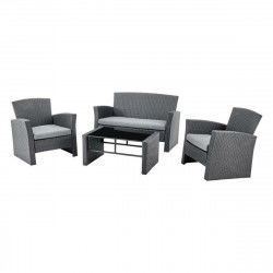 Conjunto de Mesa con 3 Sillones DKD Home Decor Gris 124 x 72 x 75 cm 121 x 63...