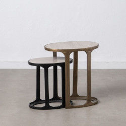 Table d'appoint 45 x 29 x 48 cm Noir Doré