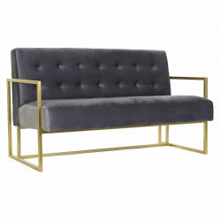 Sofa DKD Home Decor Grijs Polyester Metaal Gouden Glam (128 x 70 x 76 cm)