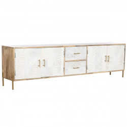 TV furniture Home ESPRIT White Brown Golden Iron Mango wood 180 x 34 x 51 cm