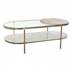 Mesa de Centro DKD Home Decor Glamour Dorado Metal Mármol 116 x 50 x 43 cm