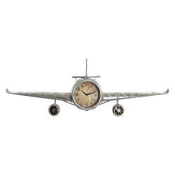 Orologio da Parete DKD Home Decor ‎RE-154001 Aereo Vetro Grigio Metallo (141...