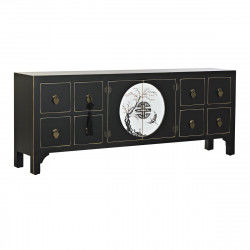 Mueble de TV DKD Home Decor Negro Oriental Blanco Dorado Blanco/Negro Metal...