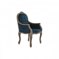 Chaise DKD Home Decor Turquoise Lin Bois d'hévéa (63.5 x 50 x 102 cm)