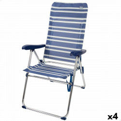 Gepolsterte Campingstuhl Aktive Mykonos 47 x 108 x 66 cm (4 Stück)