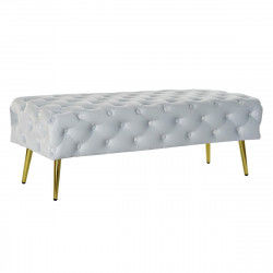 Banquette DKD Home Decor   Doré Métal Polyester Velours Bleu ciel (120 x 45 x...