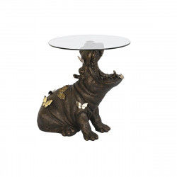 Side table DKD Home Decor Black Golden Resin Crystal 60 x 49 x 58 cm