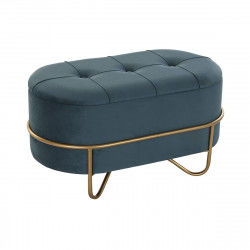 Banquette DKD Home Decor   Mousse Bleu Doré Métal Polyester Velours Bois MDF...