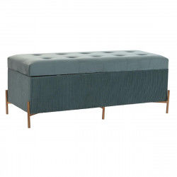 Banc de Pied de Lit DKD Home Decor Polyester MDF Vert Glamour (115 x 40 x 45 cm)