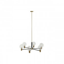 Plafondlamp DKD Home Decor 83 x 83 x 128 cm Kristal Zwart Gouden Metaal 9 W