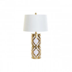 Bureaulamp DKD Home Decor Wit Gouden PVC Metaal 60 W 220 V 40,5 x 40,5 x 74,5 cm