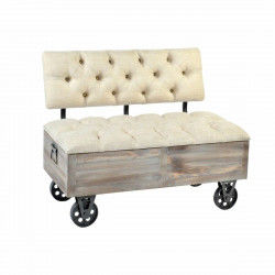 Bench DKD Home Decor   Fir Black Beige Brown Polyester (100 x 51 x 77 cm)