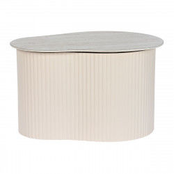 Bijzettafel Home ESPRIT Wit Beige Lichtbruin Metaal Keramisch 70 x 46 x 38 cm