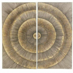 Decorative Figure DKD Home Decor Golden Brown Circles MDF Wood (121,5 x 3,5 x...