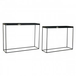 Console DKD Home Decor Black Metal Crystal 107,5 x 32,5 x 80,5 cm