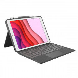 Bluetooth toetsenbord met tablethouder Logitech iPad 2019 Grijs Grafiet...