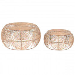 Set di 2 tavoli DKD Home Decor 80 x 80 x 40 cm Marrone Chiaro