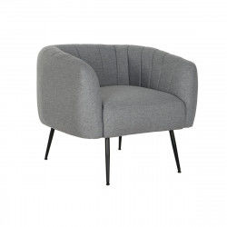 Fauteuil DKD Home Decor Noir Gris Mousse Bois Métal 81 x 75 x 73 cm