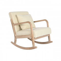 Sedia a Dondolo Home ESPRIT Bianco Naturale Legno d'albero della gomma 66 x...