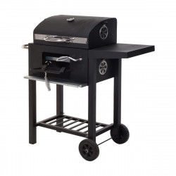 Houtskoolbarbecue met Deksel en Wielen 48,5 x 36 x 96 cm Zwart