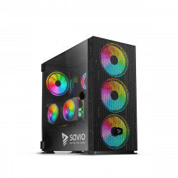 Boîtier ATX/mATX semi-tour Savio SAVGC-RAPTORX1 Noir Multicouleur