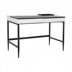 Bureau DKD Home Decor Noir Métal MDF Blanc PU (110 x 55 x 76 cm)