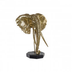 Decoratieve figuren DKD Home Decor Olifant Zwart Gouden Metaal Hars (60 x 36...