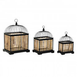 Statua Decorativa DKD Home Decor Naturale Nero Metallo Rattan (38,5 x 30 x 54...