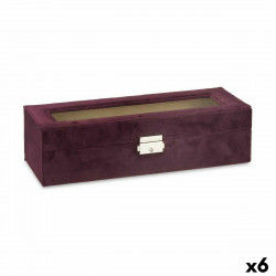 Caja para Relojes Metal (30,5 x 8,5 x 11,5 cm) (6 Unidades)