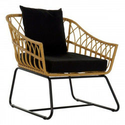 Sedia da giardino DKD Home Decor MB-178990 Naturale Nero Metallo Rattan (76 x...