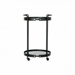 Mesa auxiliar DKD Home Decor Cristal Negro Metal (47 x 46 x 71 cm)